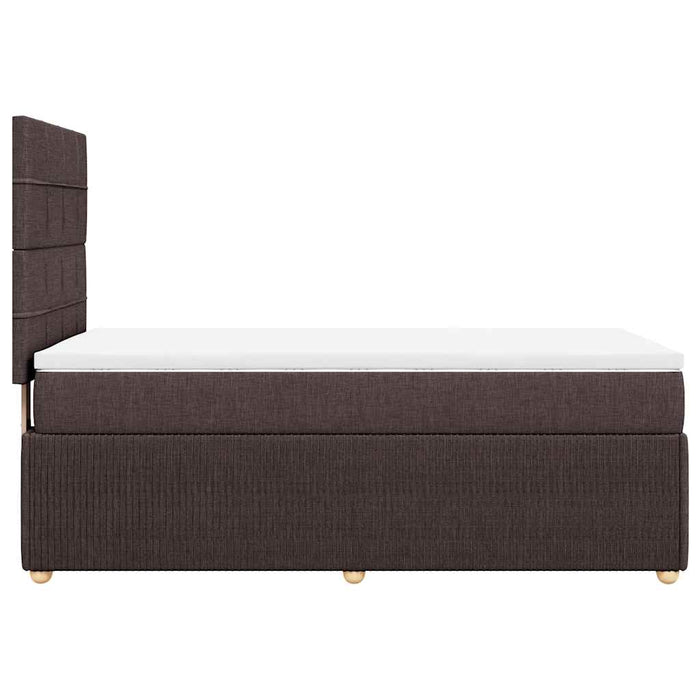 Pat box spring cu saltea, maro închis, 90x200 cm, textil - WALTI WALTI