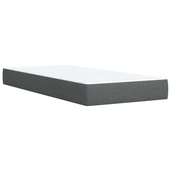Pat box spring cu saltea, gri închis, 90x200 cm, textil WALTI