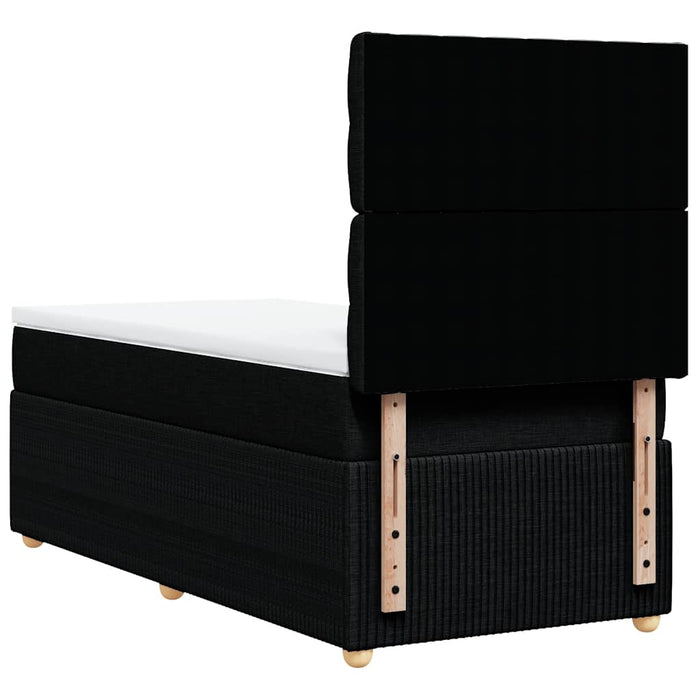 Pat box spring cu saltea, negru, 90x200 cm, textil - WALTI WALTI