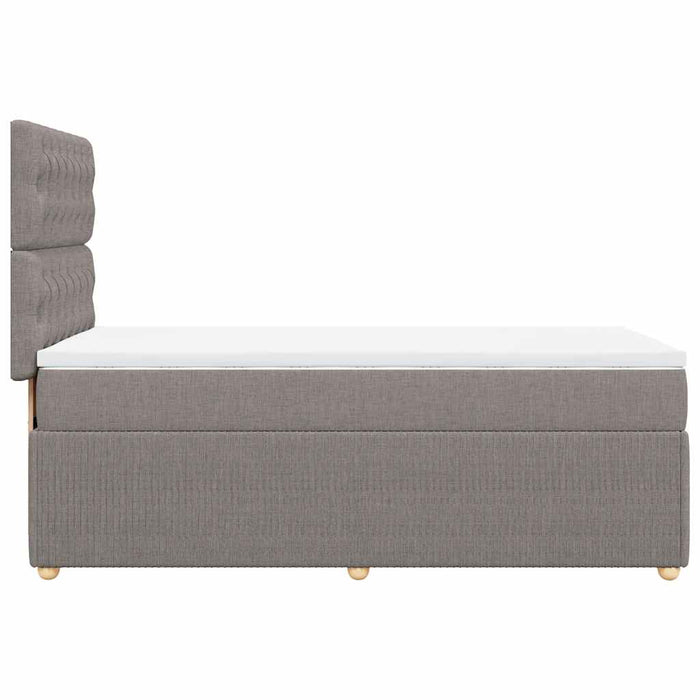 Pat box spring cu saltea, gri taupe, 90x200 cm, textil - WALTI WALTI