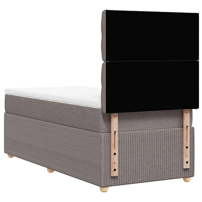 Pat box spring cu saltea, gri taupe, 90x200 cm, textil - WALTI WALTI