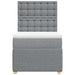 Pat box spring cu saltea, gri deschis, 90x200 cm, textil - WALTI WALTI