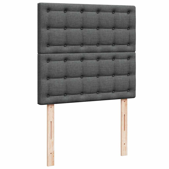 Pat box spring cu saltea, gri închis, 90x200 cm, textil WALTI
