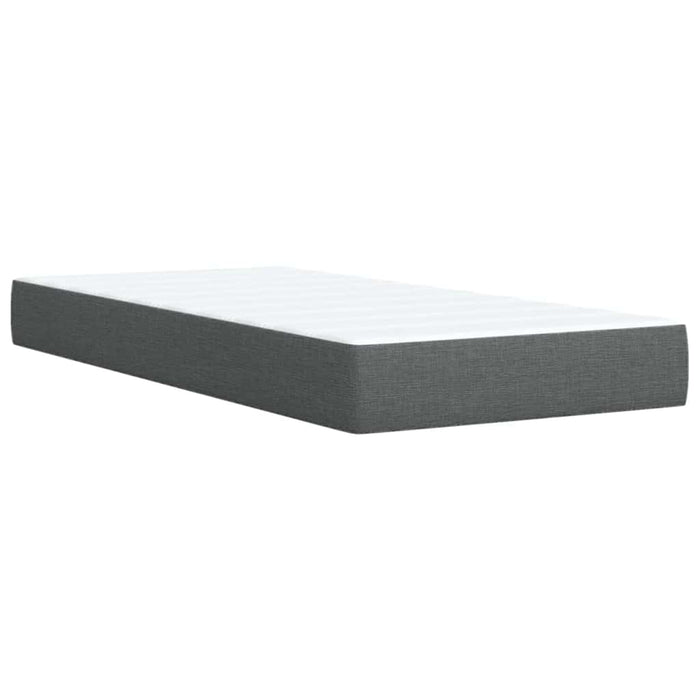 Pat box spring cu saltea, gri închis, 90x200 cm, textil WALTI
