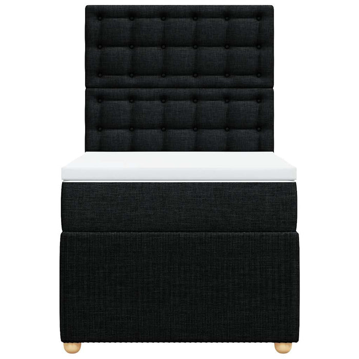 Pat box spring cu saltea, negru, 90x200 cm, textil - WALTI WALTI