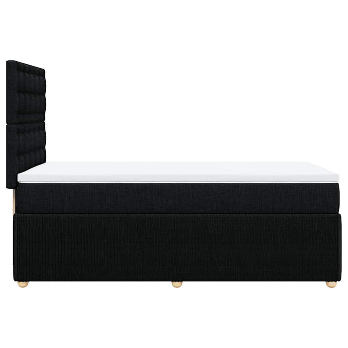 Pat box spring cu saltea, negru, 90x200 cm, textil - WALTI WALTI