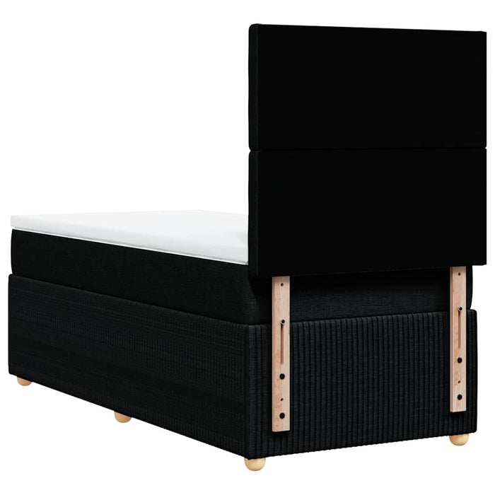 Pat box spring cu saltea, negru, 90x200 cm, textil - WALTI WALTI