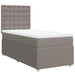 Pat box spring cu saltea, gri taupe, 90x200 cm, textil - WALTI WALTI