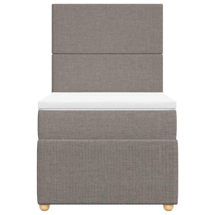 Pat box spring cu saltea, gri taupe, 100x200 cm, textil - WALTI WALTI