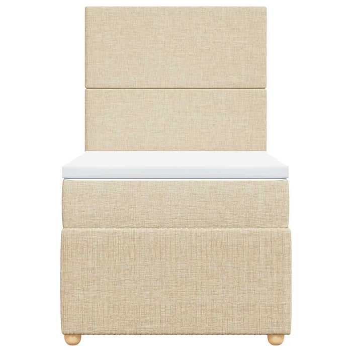 Pat box spring cu saltea, crem, 100x200 cm, textil - WALTI WALTI