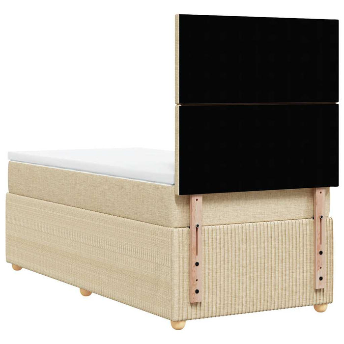 Pat box spring cu saltea, crem, 100x200 cm, textil - WALTI WALTI