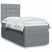 Pat box spring cu saltea, gri deschis, 100x200 cm, textil - WALTI WALTI