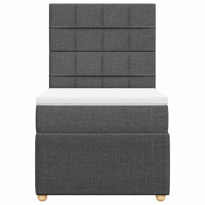 Pat box spring cu saltea, gri închis, 100x200 cm, textil WALTI