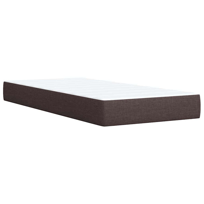 Pat box spring cu saltea, maro închis, 100x200 cm, textil WALTI