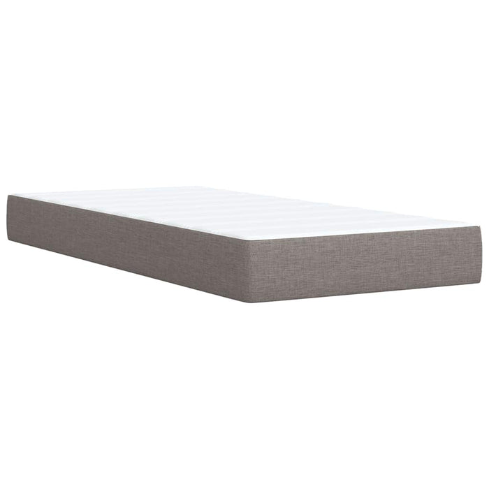Pat box spring cu saltea, gri taupe, 100x200 cm, textil WALTI