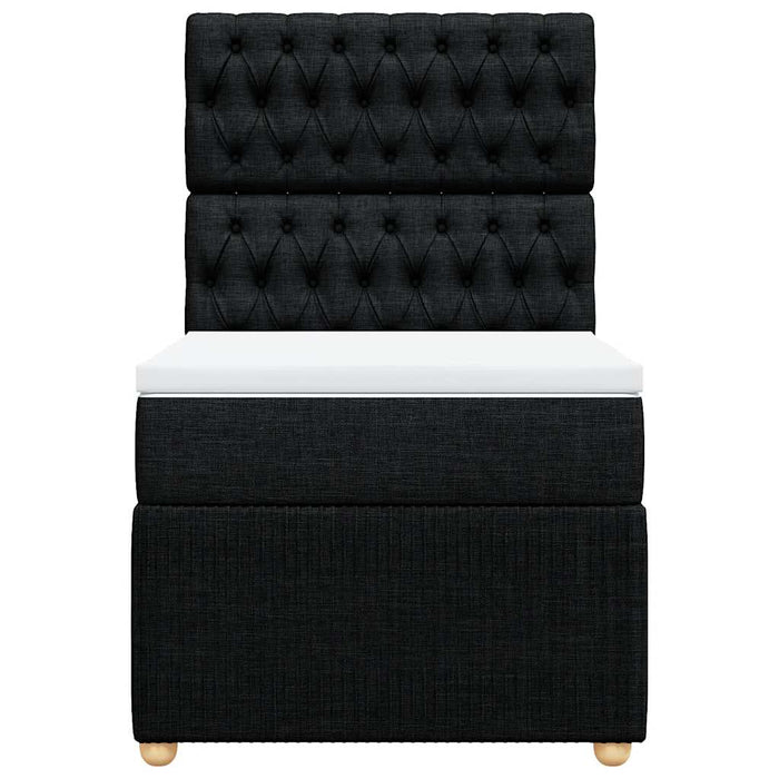 Pat box spring cu saltea, negru, 100x200 cm, textil - WALTI WALTI