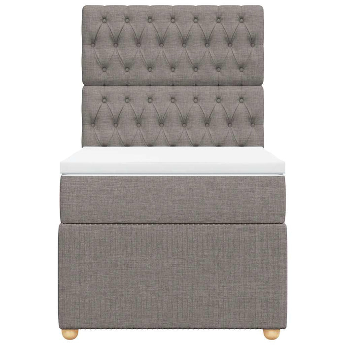 Pat box spring cu saltea, gri taupe, 100x200 cm, textil - WALTI WALTI