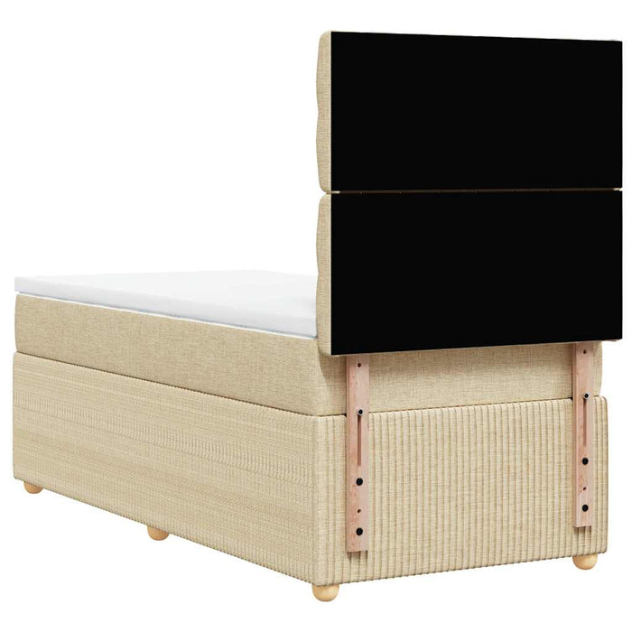 Pat box spring cu saltea, crem, 100x200 cm, textil - WALTI WALTI