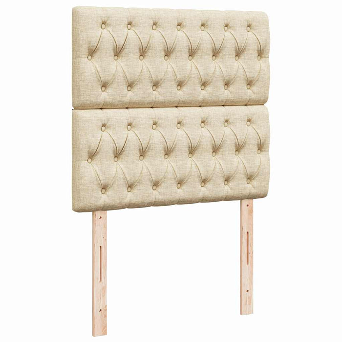 Pat box spring cu saltea, crem, 100x200 cm, textil - WALTI WALTI