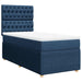 Pat box spring cu saltea, albastru, 100x200 cm, textil - WALTI WALTI