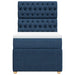 Pat box spring cu saltea, albastru, 100x200 cm, textil - WALTI WALTI