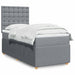 Pat box spring cu saltea, gri deschis, 100x200 cm, textil - WALTI WALTI