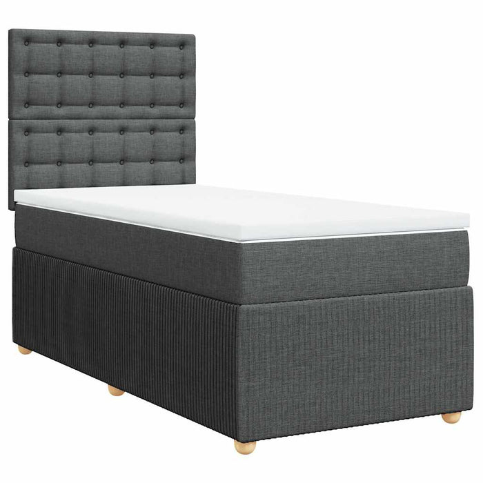 Pat box spring cu saltea, gri închis, 100x200 cm, textil - WALTI WALTI