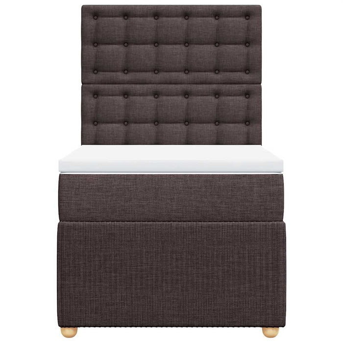 Pat box spring cu saltea, maro închis, 100x200 cm, textil - WALTI WALTI