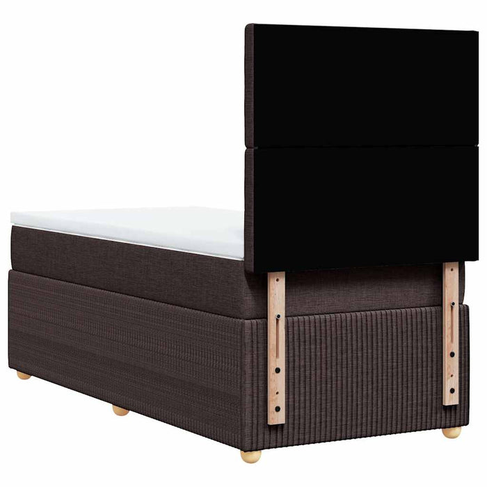 Pat box spring cu saltea, maro închis, 100x200 cm, textil - WALTI WALTI