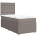 Pat box spring cu saltea, gri taupe, 100x200 cm, textil - WALTI WALTI