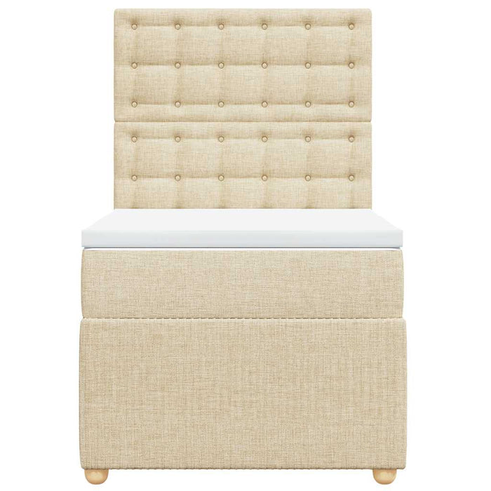 Pat box spring cu saltea, crem, 100x200 cm, textil - WALTI WALTI