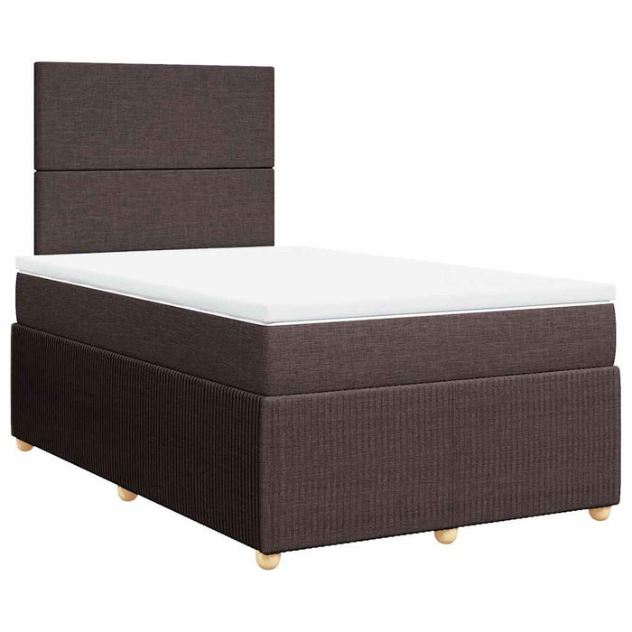 Pat box spring cu saltea, maro închis, 120x190 cm, textil WALTI