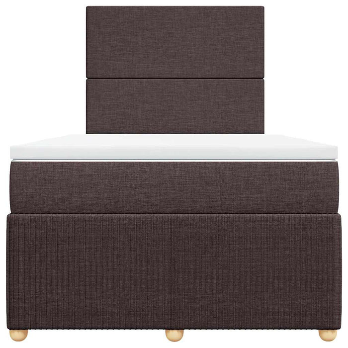 Pat box spring cu saltea, maro închis, 120x190 cm, textil WALTI