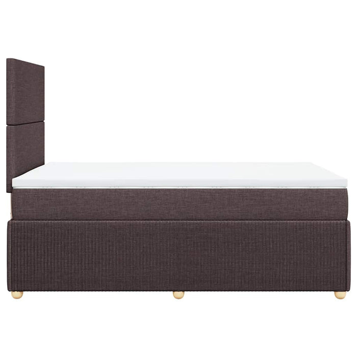 Pat box spring cu saltea, maro închis, 120x190 cm, textil WALTI