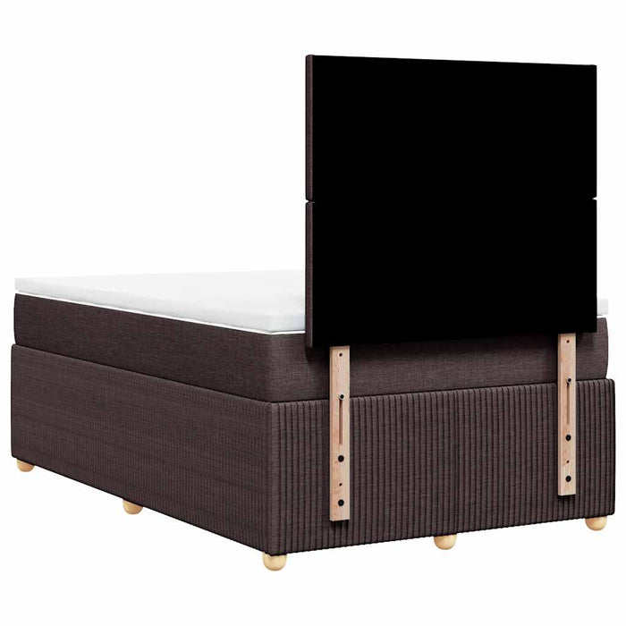 Pat box spring cu saltea, maro închis, 120x190 cm, textil WALTI