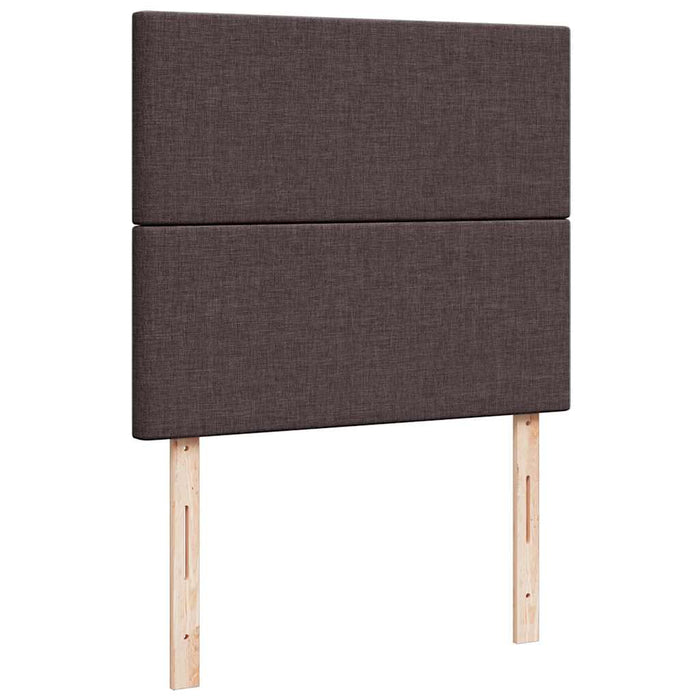 Pat box spring cu saltea, maro închis, 120x190 cm, textil WALTI