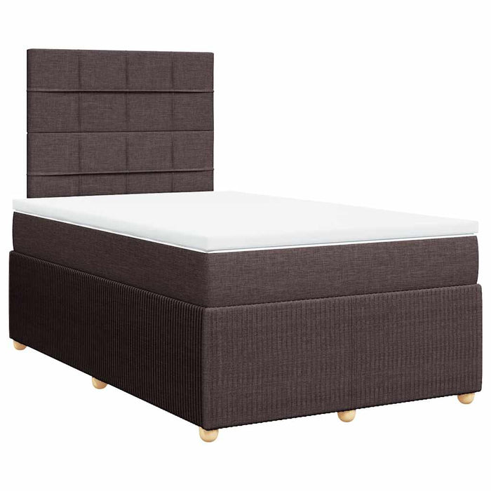 Pat box spring cu saltea, maro închis, 120x190 cm, textil WALTI
