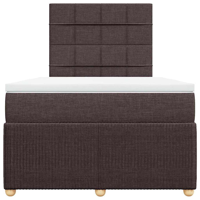 Pat box spring cu saltea, maro închis, 120x190 cm, textil WALTI