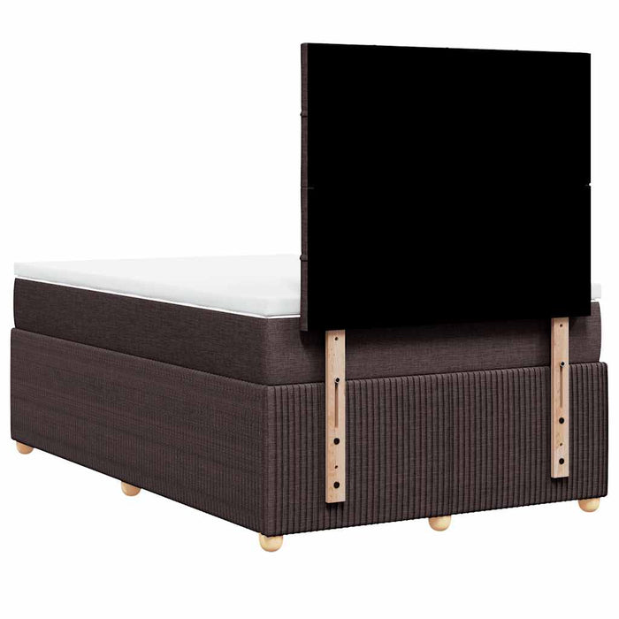 Pat box spring cu saltea, maro închis, 120x190 cm, textil WALTI