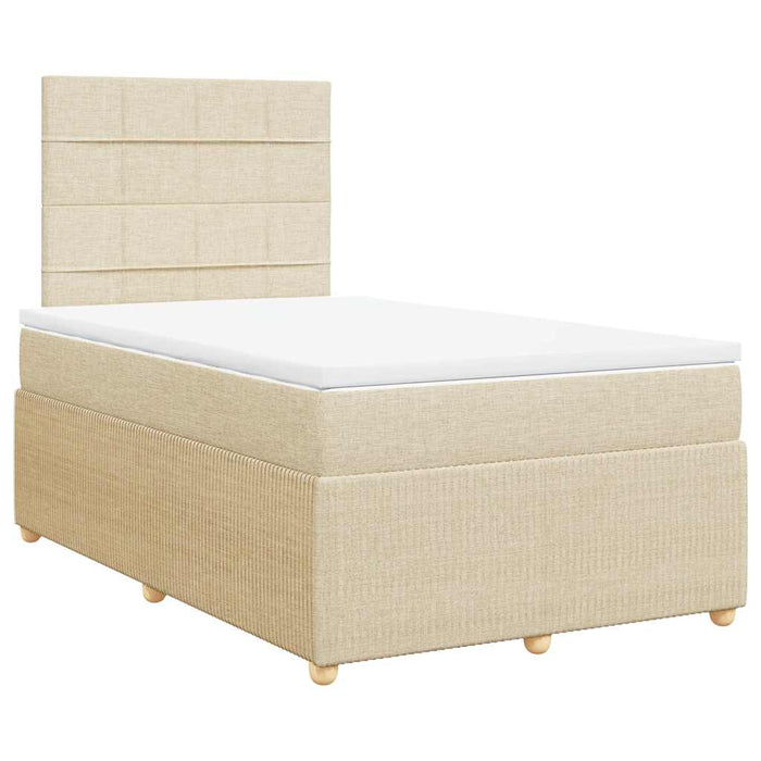 Pat continental cu saltea, crem, 120x190 cm, textil - WALTI WALTI