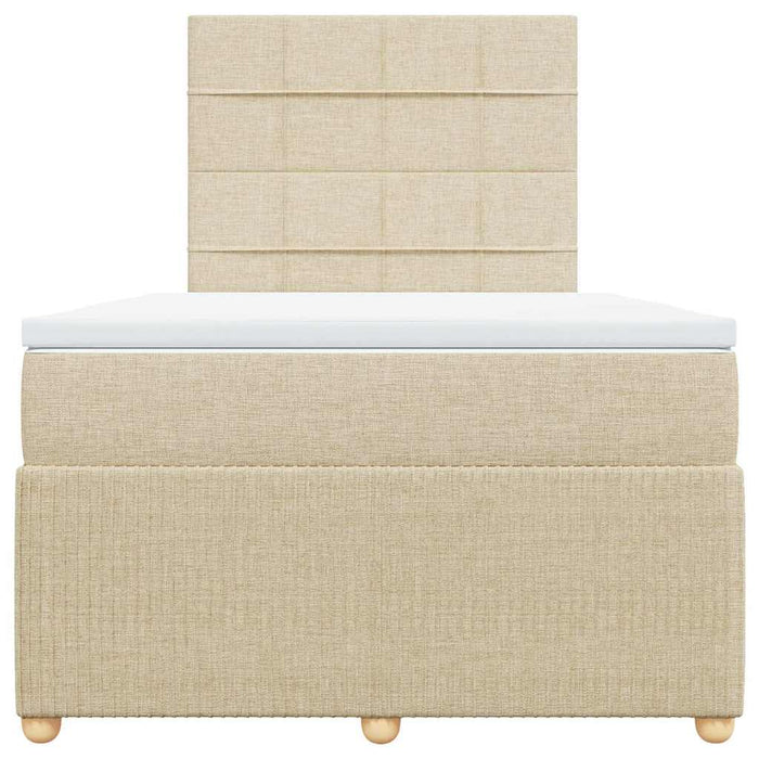 Pat continental cu saltea, crem, 120x190 cm, textil - WALTI WALTI