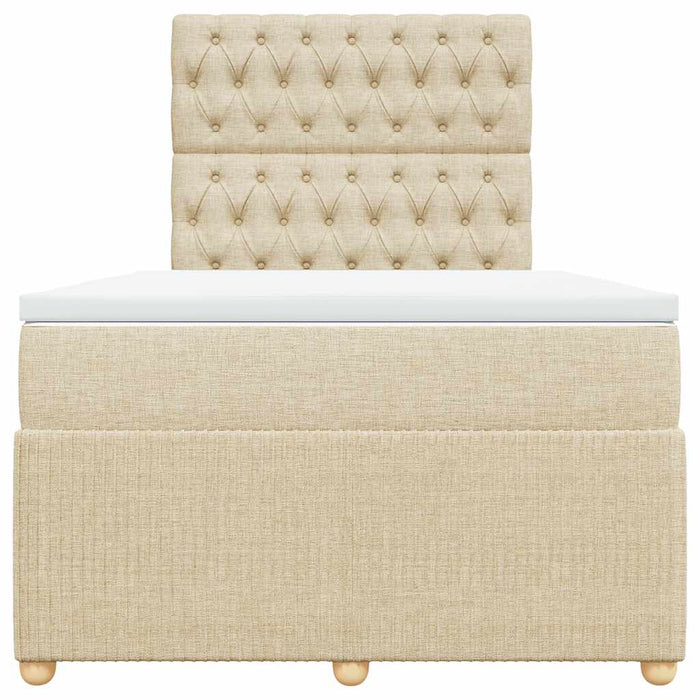 Pat continental cu saltea, crem, 120x190 cm, textil WALTI