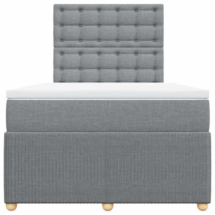 Pat box spring cu saltea, gri deschis, 120x190 cm, textil - WALTI WALTI