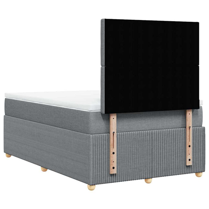Pat box spring cu saltea, gri deschis, 120x190 cm, textil - WALTI WALTI