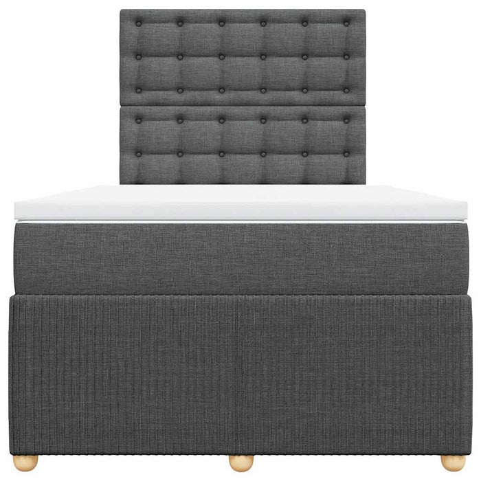 Pat box spring cu saltea, gri închis, 120x190 cm, textil WALTI
