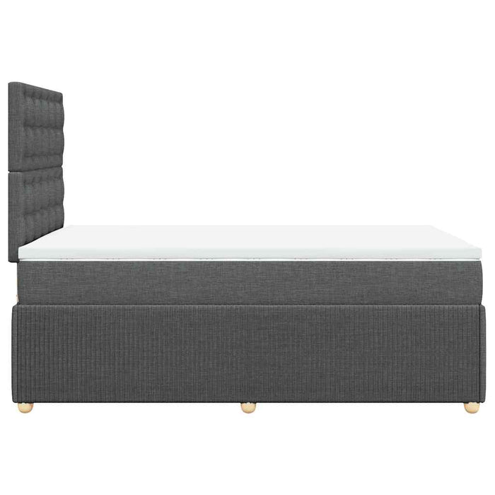 Pat box spring cu saltea, gri închis, 120x190 cm, textil WALTI