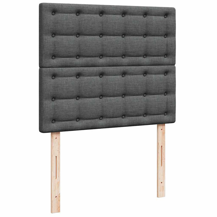 Pat box spring cu saltea, gri închis, 120x190 cm, textil WALTI
