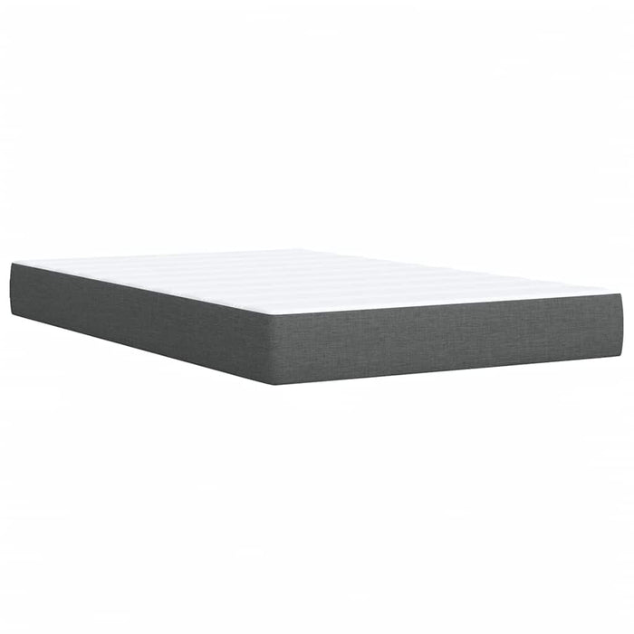 Pat box spring cu saltea, gri închis, 120x190 cm, textil WALTI