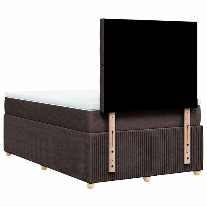 Pat box spring cu saltea, maro închis, 120x190 cm, textil - WALTI WALTI