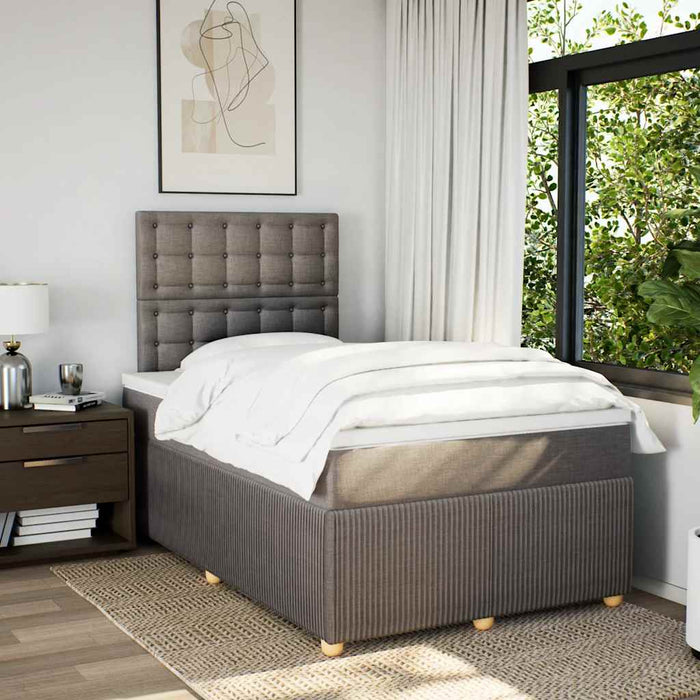 Pat box spring cu saltea, taupe, 120x190 cm material textil WALTI